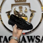 ⁦حذاء "لوفر" جلد أسود - نعل ضخم (Mocassin Chunky)⁩ - الصورة ⁦2⁩